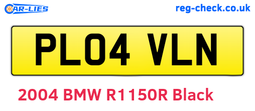 PL04VLN are the vehicle registration plates.