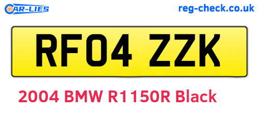 RF04ZZK are the vehicle registration plates.