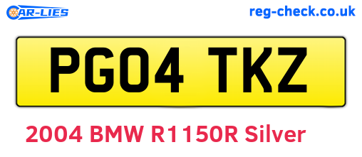 PG04TKZ are the vehicle registration plates.