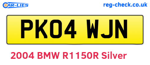 PK04WJN are the vehicle registration plates.