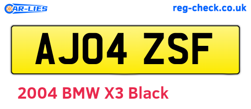 AJ04ZSF are the vehicle registration plates.