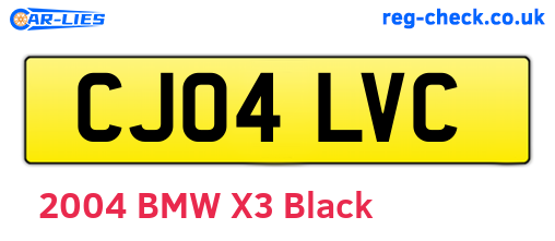 CJ04LVC are the vehicle registration plates.