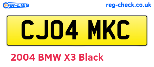 CJ04MKC are the vehicle registration plates.