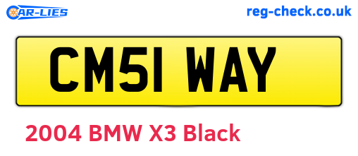 CM51WAY are the vehicle registration plates.