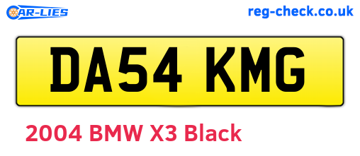DA54KMG are the vehicle registration plates.
