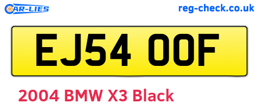 EJ54OOF are the vehicle registration plates.