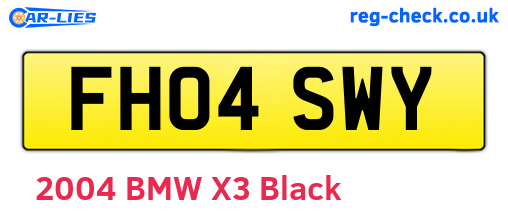 FH04SWY are the vehicle registration plates.