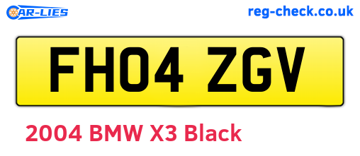 FH04ZGV are the vehicle registration plates.