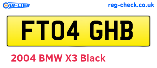 FT04GHB are the vehicle registration plates.