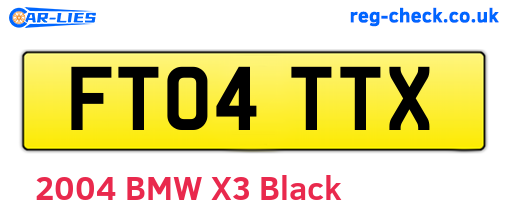 FT04TTX are the vehicle registration plates.