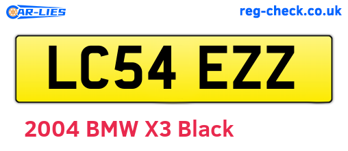 LC54EZZ are the vehicle registration plates.