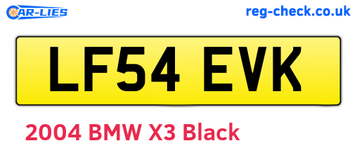 LF54EVK are the vehicle registration plates.