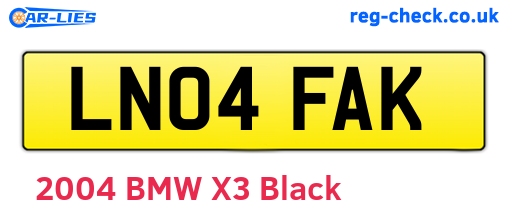 LN04FAK are the vehicle registration plates.