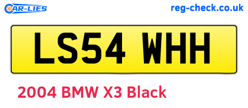 LS54WHH are the vehicle registration plates.