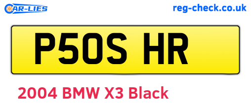 P50SHR are the vehicle registration plates.