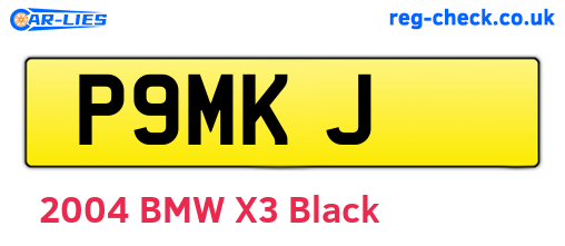 P9MKJ are the vehicle registration plates.