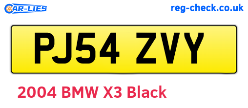 PJ54ZVY are the vehicle registration plates.