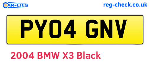PY04GNV are the vehicle registration plates.
