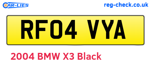 RF04VYA are the vehicle registration plates.