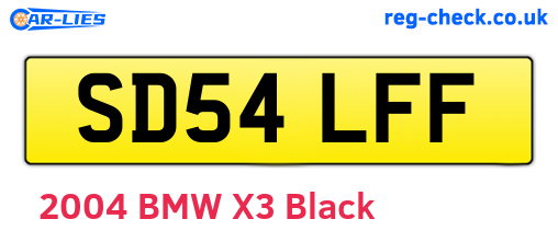 SD54LFF are the vehicle registration plates.