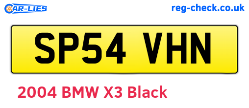 SP54VHN are the vehicle registration plates.