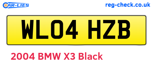 WL04HZB are the vehicle registration plates.