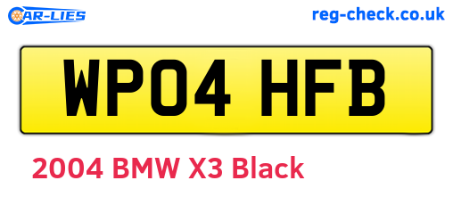 WP04HFB are the vehicle registration plates.