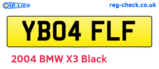 YB04FLF are the vehicle registration plates.