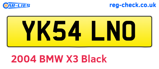 YK54LNO are the vehicle registration plates.