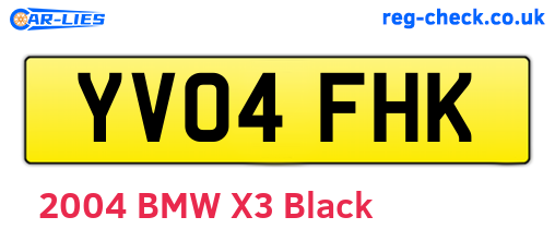 YV04FHK are the vehicle registration plates.