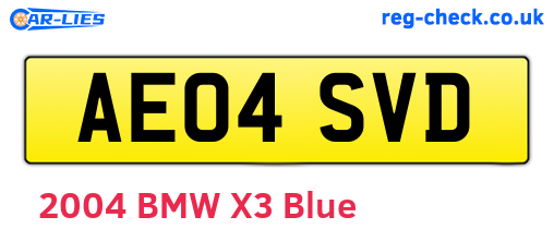 AE04SVD are the vehicle registration plates.