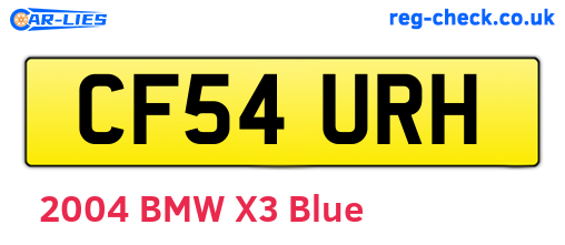 CF54URH are the vehicle registration plates.