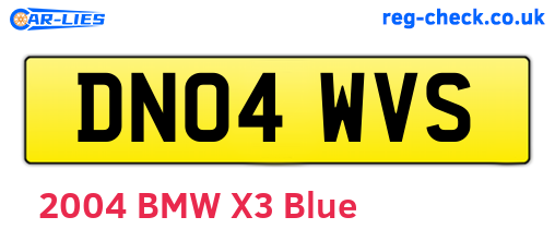 DN04WVS are the vehicle registration plates.