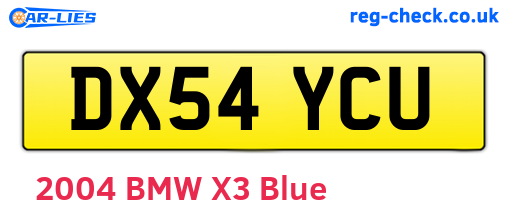 DX54YCU are the vehicle registration plates.
