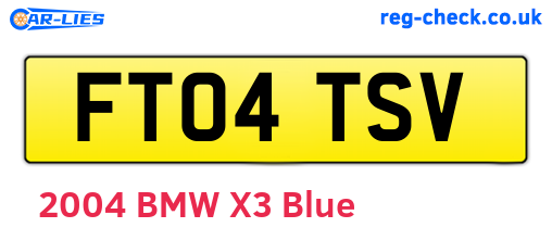 FT04TSV are the vehicle registration plates.