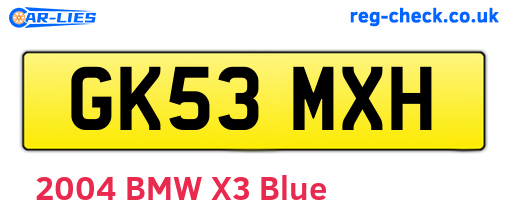 GK53MXH are the vehicle registration plates.