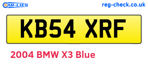 KB54XRF are the vehicle registration plates.