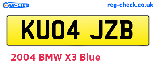KU04JZB are the vehicle registration plates.