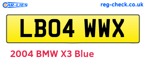LB04WWX are the vehicle registration plates.