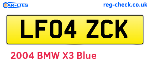 LF04ZCK are the vehicle registration plates.