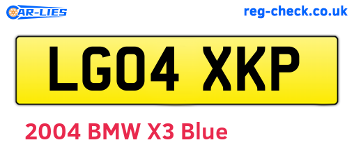 LG04XKP are the vehicle registration plates.