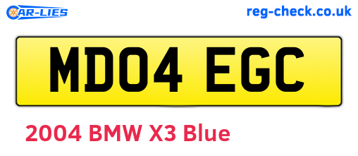 MD04EGC are the vehicle registration plates.