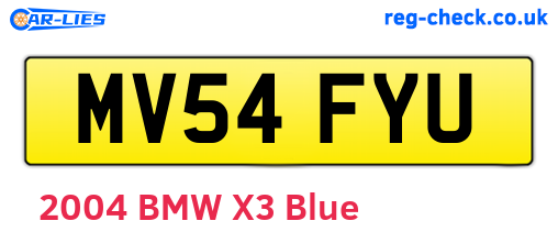 MV54FYU are the vehicle registration plates.