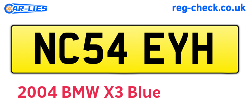NC54EYH are the vehicle registration plates.