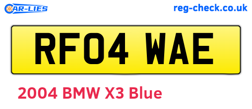 RF04WAE are the vehicle registration plates.