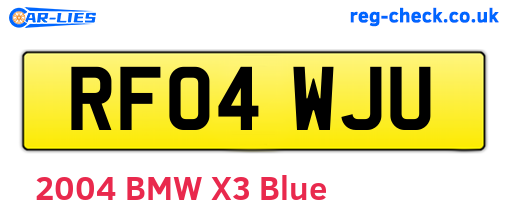 RF04WJU are the vehicle registration plates.
