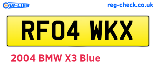 RF04WKX are the vehicle registration plates.