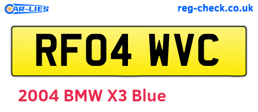 RF04WVC are the vehicle registration plates.