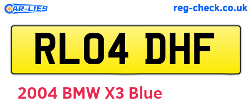 RL04DHF are the vehicle registration plates.
