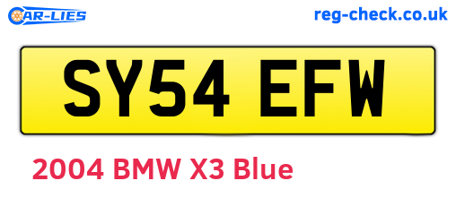 SY54EFW are the vehicle registration plates.